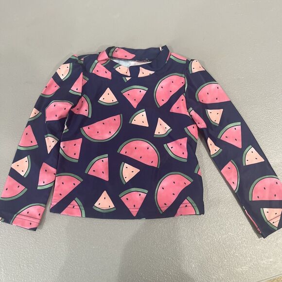 Simple Joys Rash Guard Girls 4T  Watermelon Long Sleeve - Picture 1 of 3